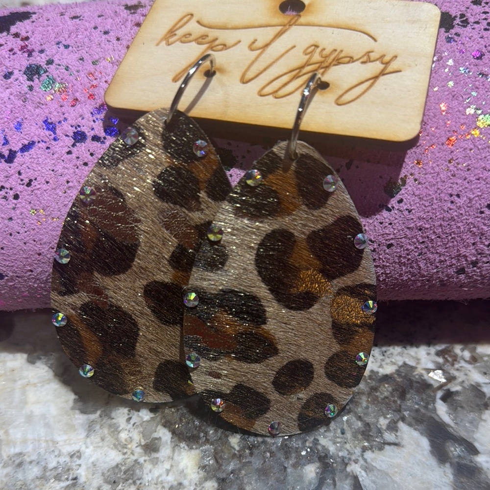 NWT Leopard Drop Earrings by Sandra Ling